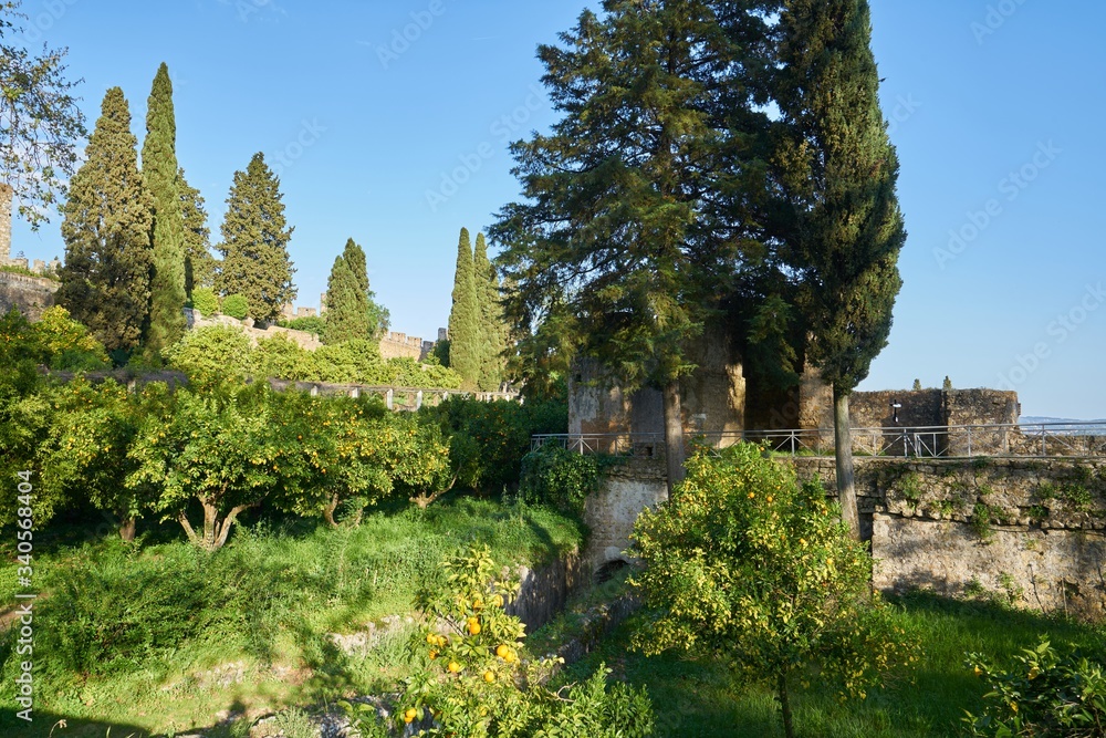 Garden in Convento de cristo christ convent in Tomar, Portugal