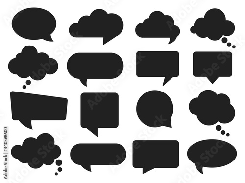 Vector speech clouds chat bubble icon. Vector illustration