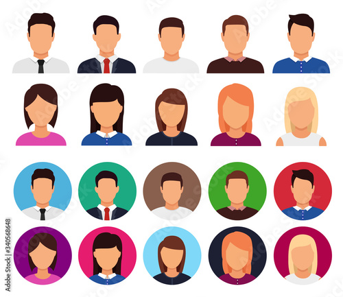 Man and woman silhouette icon. Avatar profile. Vector illustration.
