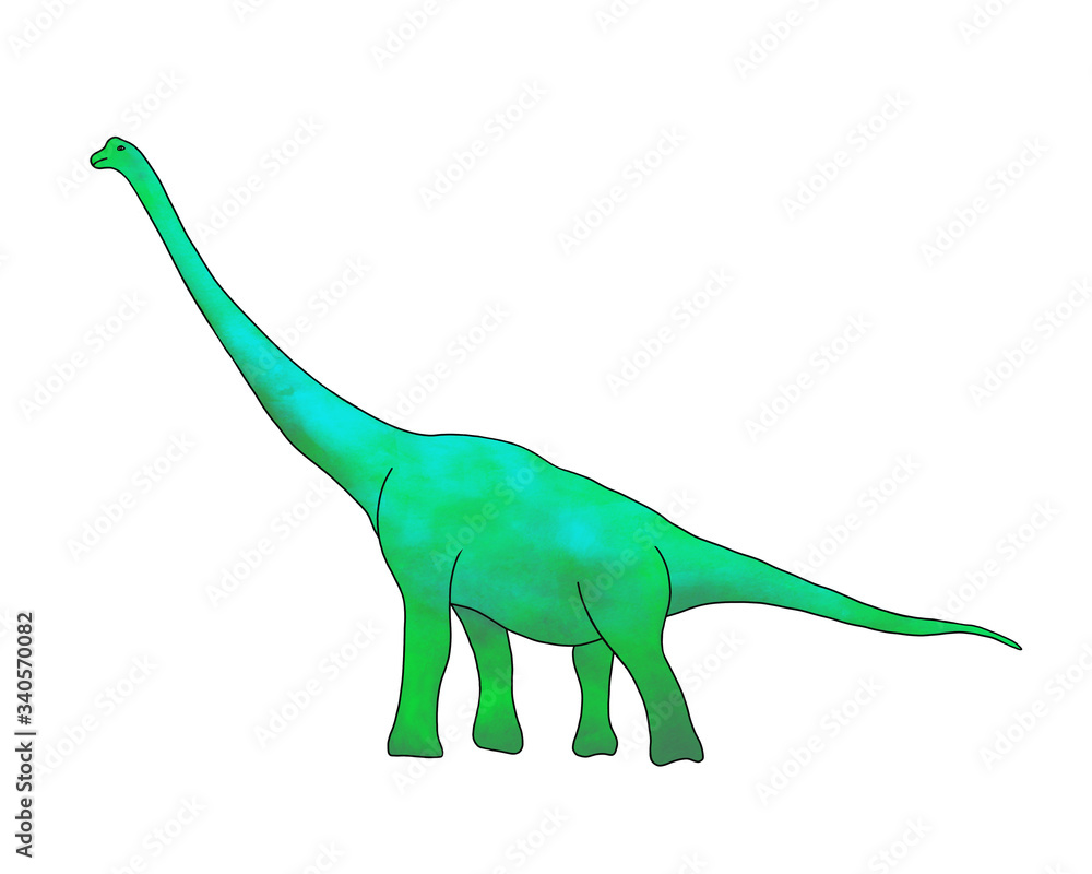 Fototapeta premium dinosaur on a white background, drawing for children