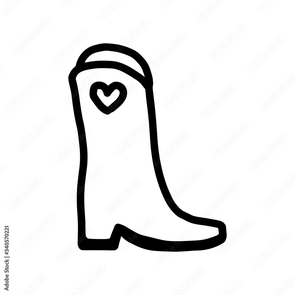 Boot cossacks in cartoon comic style doodle icon Boot cossacks in cartoon comic style doodle icon