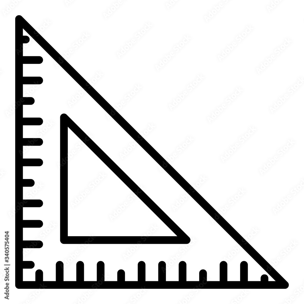 School triangle ruler icon. Outline school triangle ruler vector icon for web design isolated on white background