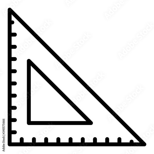 School square ruler icon. Outline school square ruler vector icon for web design isolated on white background