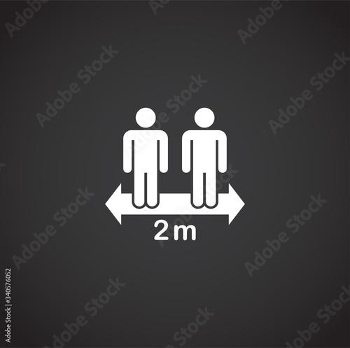 Social distancing related icon on background for graphic and web design. Creative illustration concept symbol for web or mobile app