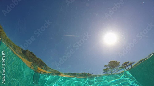 Sky Seen From Inside Empty Swimming Pool Loop
