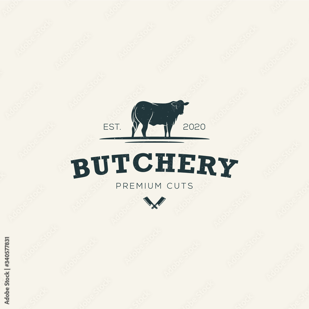 Butchery logo design Premium Vector