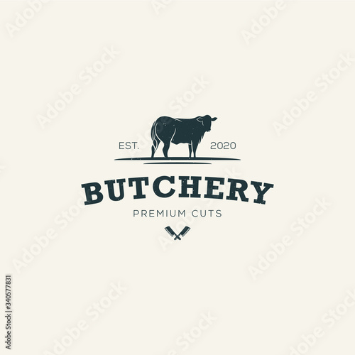 Butchery logo design Premium Vector