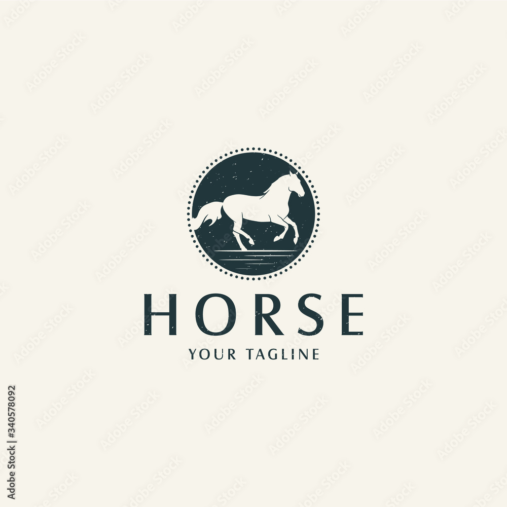 Horse logo design Premium Vector