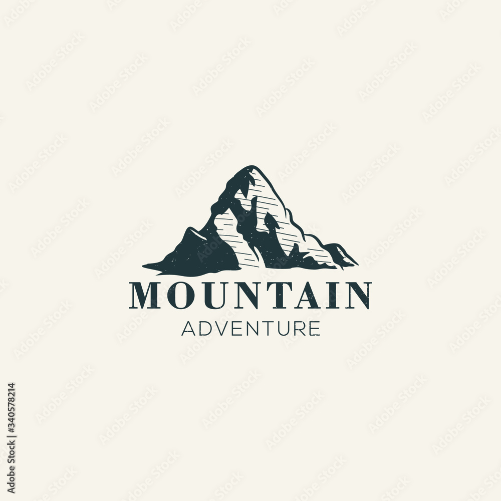 Mountain logo design Premium Vector