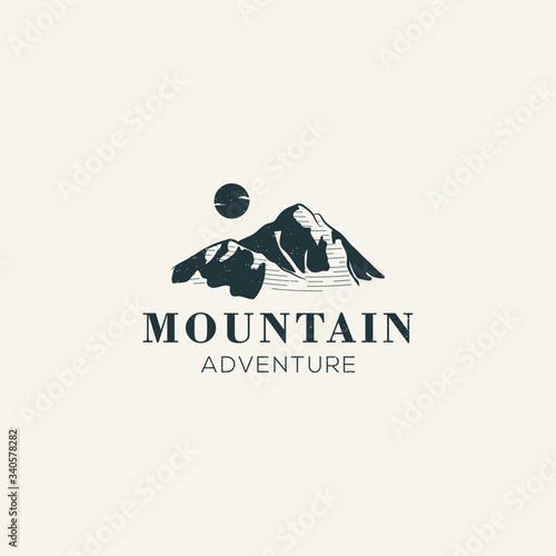 Mountain logo design Premium Vector