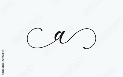a cursive Letter Icon or Logo design, Vector Template