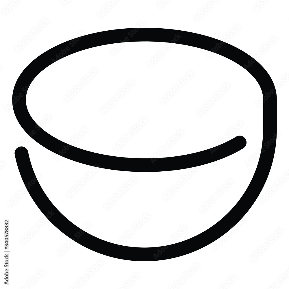 Minimalistic black icon depicting a kitchen cauldron for cooking drawn in one line Minimalistic black icon depicting a kitchen cauldron for cooking drawn in one line
