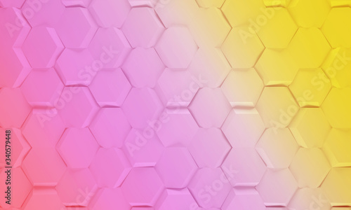 3D honeycomb abstract background. Bees cells texture. Three-dimensional render illustration. 