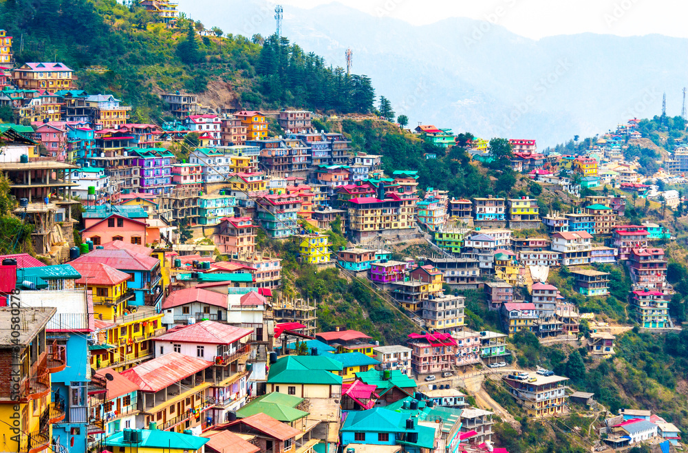 Shimla, Himachal Pradesh, India - Not Brazil Nor Argentina Its my India. The beautiful panoramic landscape of Shimla situated in Himachal Pradesh. Natural beauty of Shimla Himachal Pradesh India. Stock Photo |