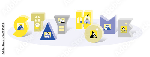 家にいよう_ステイホーム_楽しく_STAY HOME,Happy,blue,yellow
