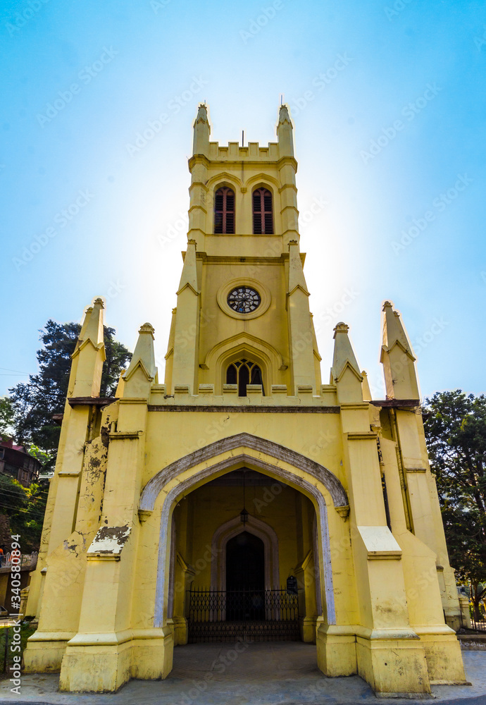 Christ Church on Shimla mall road. It is a public tourist place in Himachal Pradesh, India.