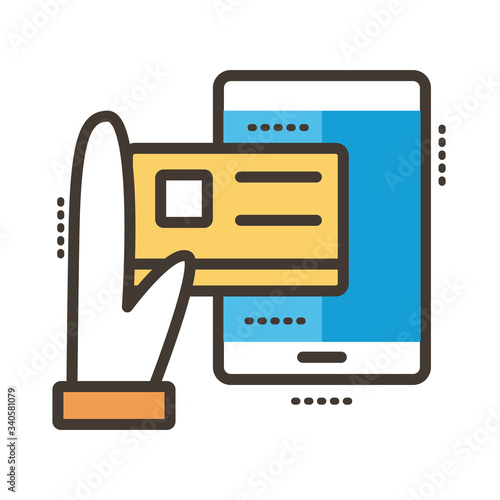 smartphone with credit card line and fill style
