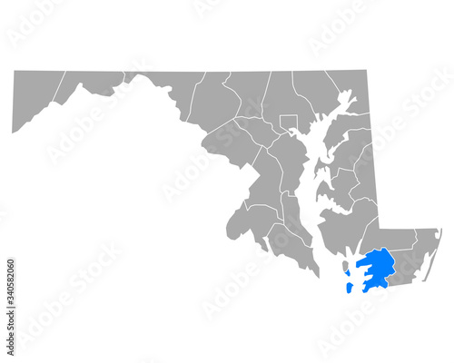 Karte von Somerset in Maryland