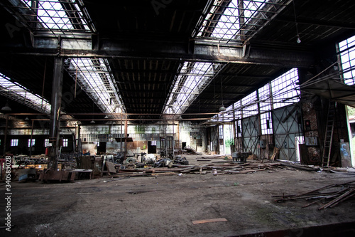 old abandoned train factory. retro industrial 