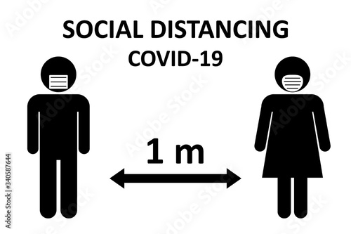 Illustration of social distancing.