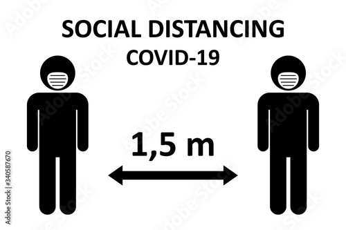 Illustration of social distancing.
