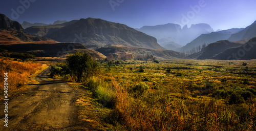 Road to Injisuthi Camp in the Drakensberg South Africa