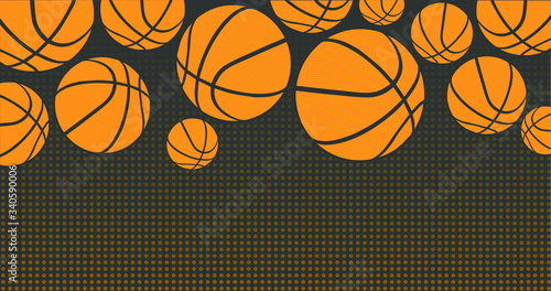 Cute basketball ball on yellow baclground