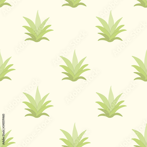Seamless pattern with pineapples leafs.