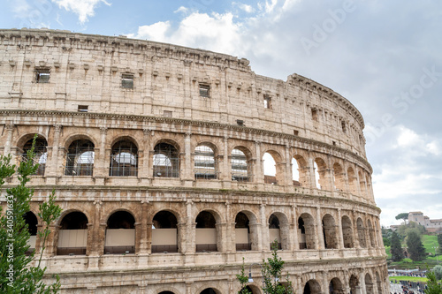 Front view of Colosseum rome in a daylight