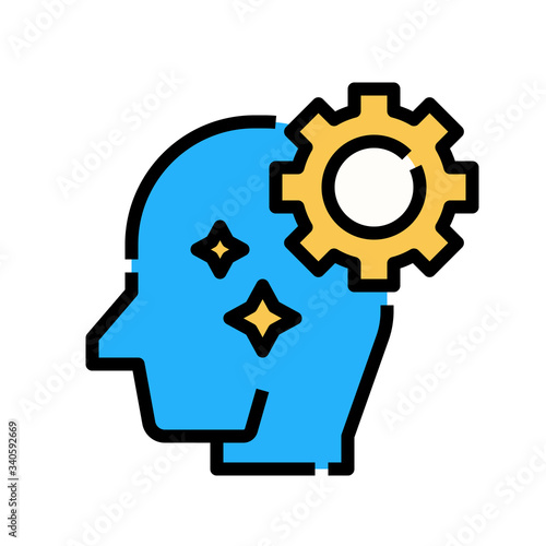 Management  head gear setting setup human mind thinking icon