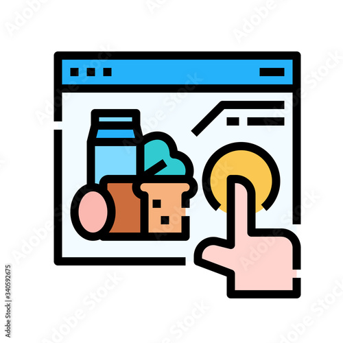 Online  order food service web page online delivery icon