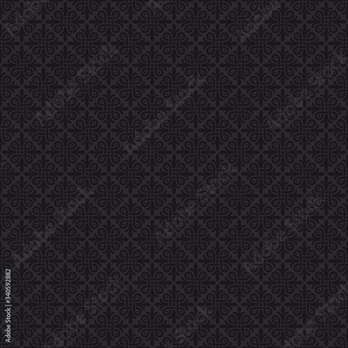 Seamless gothic texture. Black background.