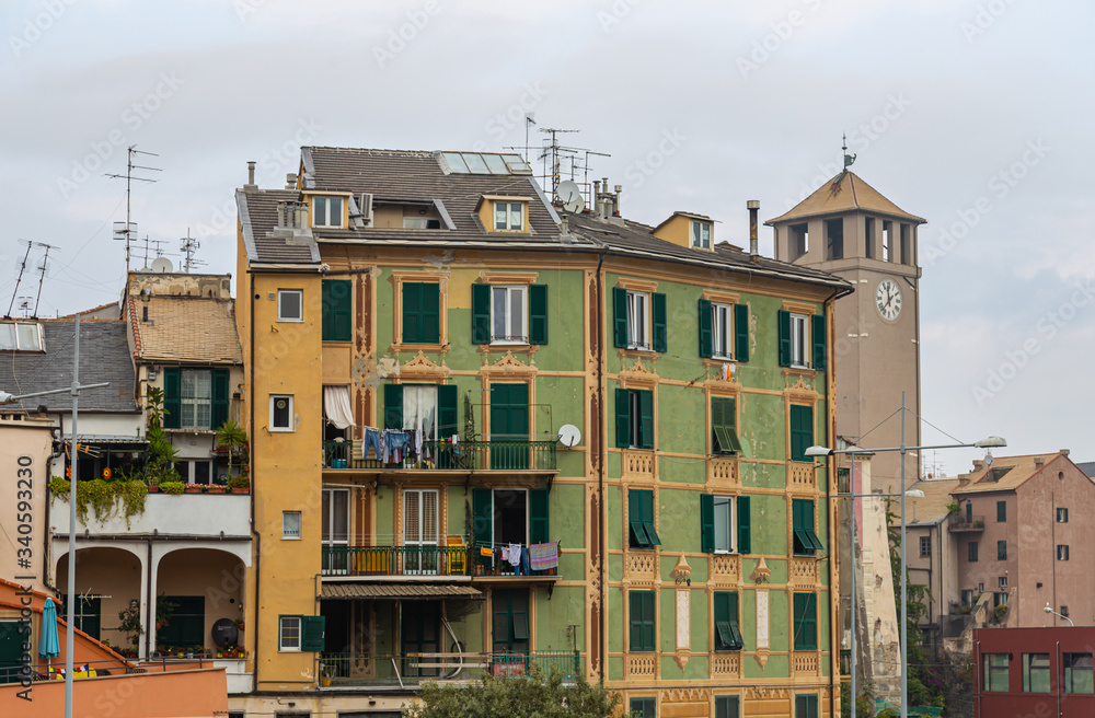 Fototapeta premium Beautiful views of old buildings and streets in the city of Savona