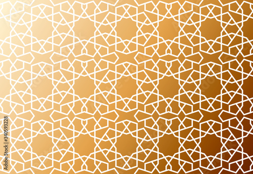 Abstract vector background. Islamic traditional girih tile symbol seamless pattern. Authentic oriental persian style. Arabian eastern geometric motif. Moroccan mosaic tile.
