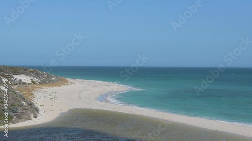 Estuary Moore River in the Indian Ocean, Guilderton, Western Australia, Australia photo