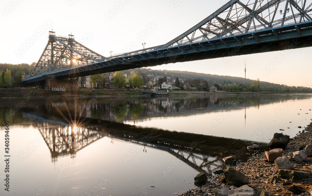 The wonderful Loschwitz-bridge in Dresden, Elbe, saxony, germany The wonderful Loschwitz-bridge in Dresden, Elbe, saxony, germany
