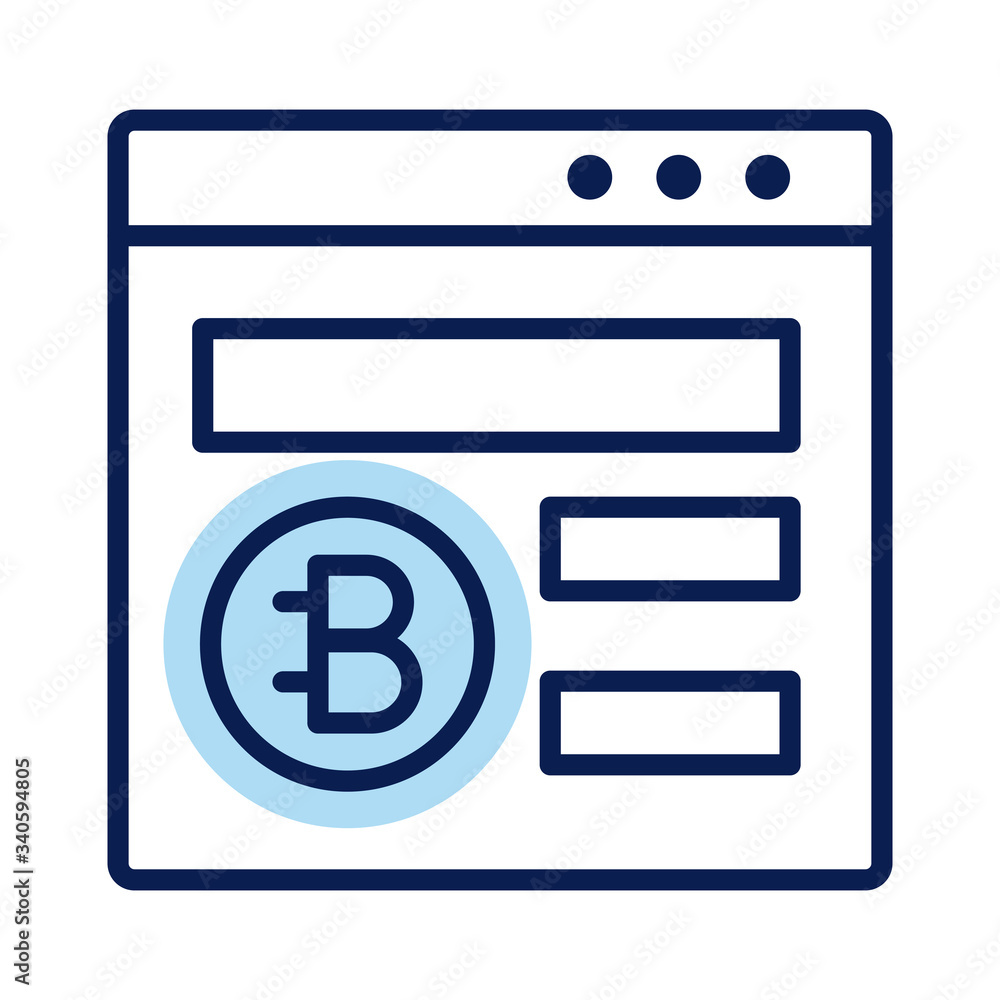 webpage with bitecoin crypto currency line style