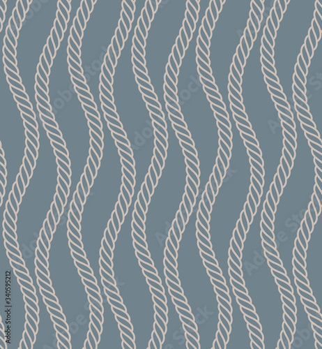 Vector endless twisted rope. Blue background.