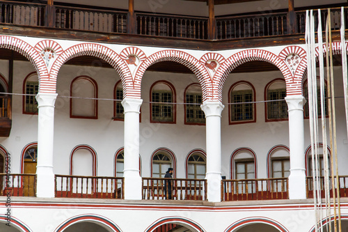 Orthodox Rila Monastery, a famous tourist attraction and cultural heritage monument in the Rila Nature Park mountains in Bulgaria photo