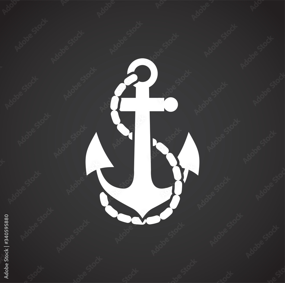 Naklejka premium Anchor icon on background for graphic and web design. Creative illustration concept symbol for web or mobile app