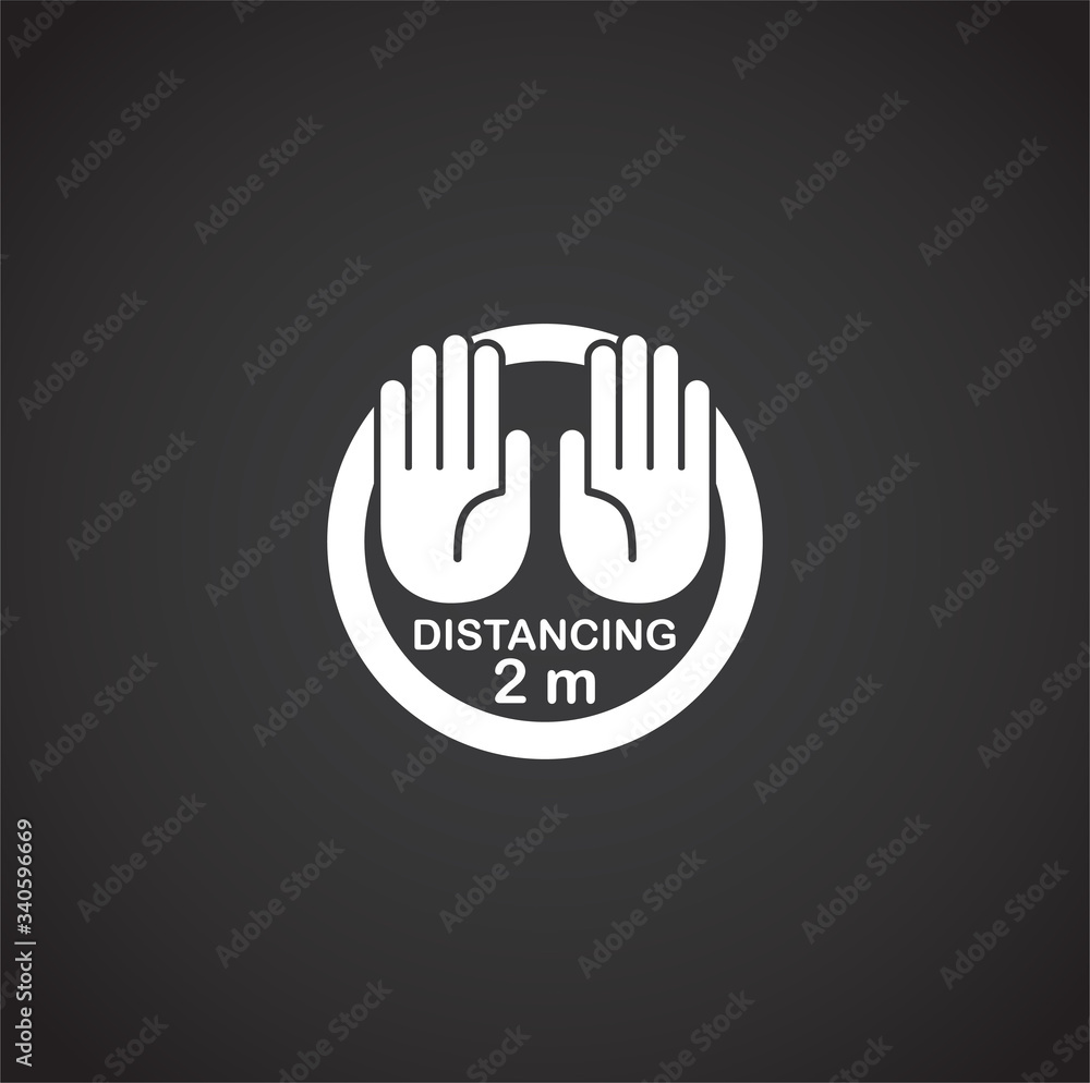 Obraz premium Social distancing related icon on background for graphic and web design. Creative illustration concept symbol for web or mobile app