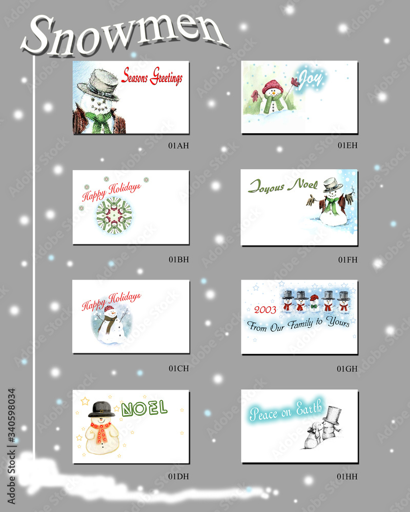 set of christmas cards