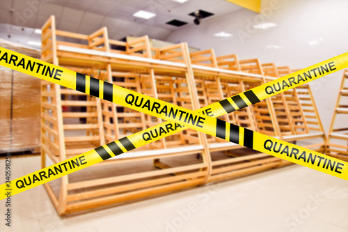 Empty shelves in the superm...