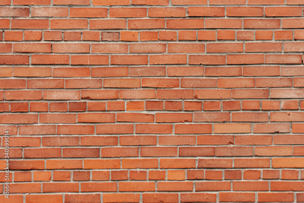 Brick wall. Red brick. Horizontal placing. Brick wall. Red brick. Horizontal placing.