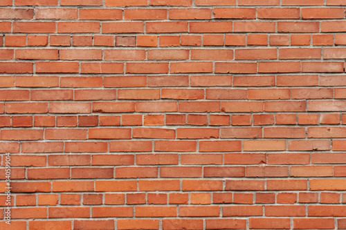 Brick wall. Red brick. Horizontal placing.
