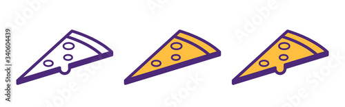 Tasty food, pizza symbol. Line, outline, glyph style icons.