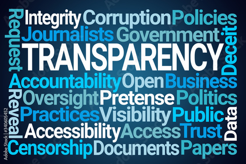 Transparency Word Cloud on Blue Background