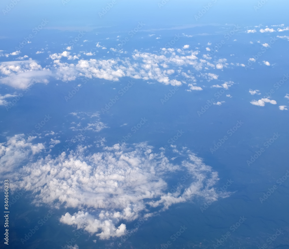 Sky view from a high angle on the plane