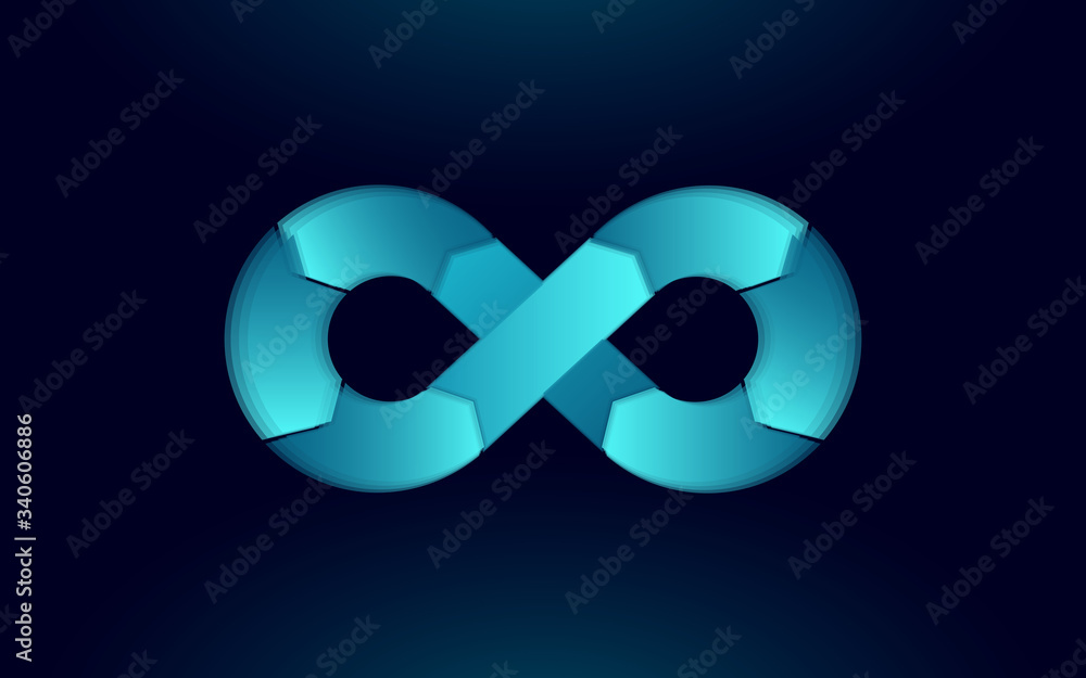 Devops software development operations infinity symbol. Programmer administration system life cycle quality. Coding building testing release monitoring. Online freelance vector illustration Devops software development operations infinity symbol. Programmer administration system life cycle quality. Coding building testing release monitoring. Online freelance vector illustration