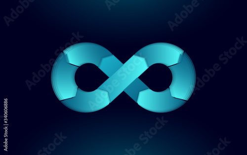 Devops software development operations infinity symbol. Programmer administration system life cycle quality. Coding building testing release monitoring. Online freelance vector illustration